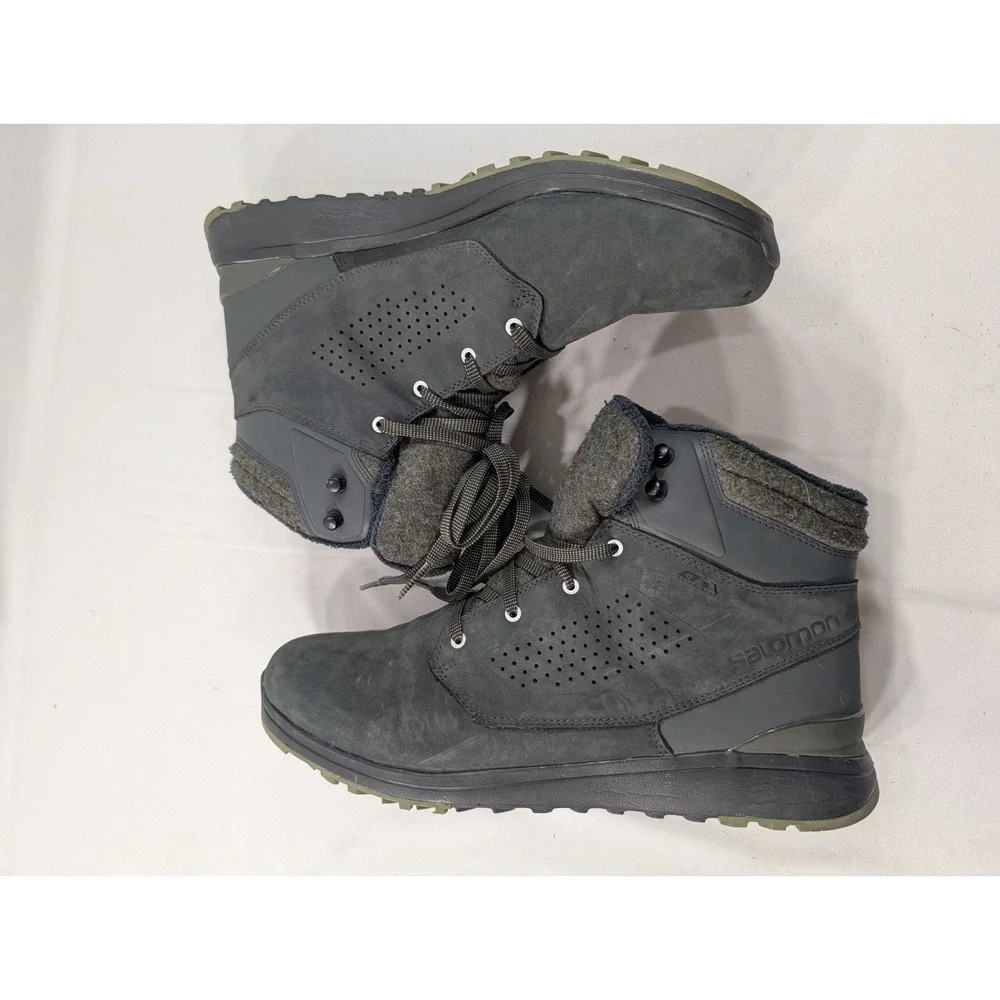 Salomon Utility CS WP Winter Boots Gray Winter Contagrip Waterproof Mens US 14
